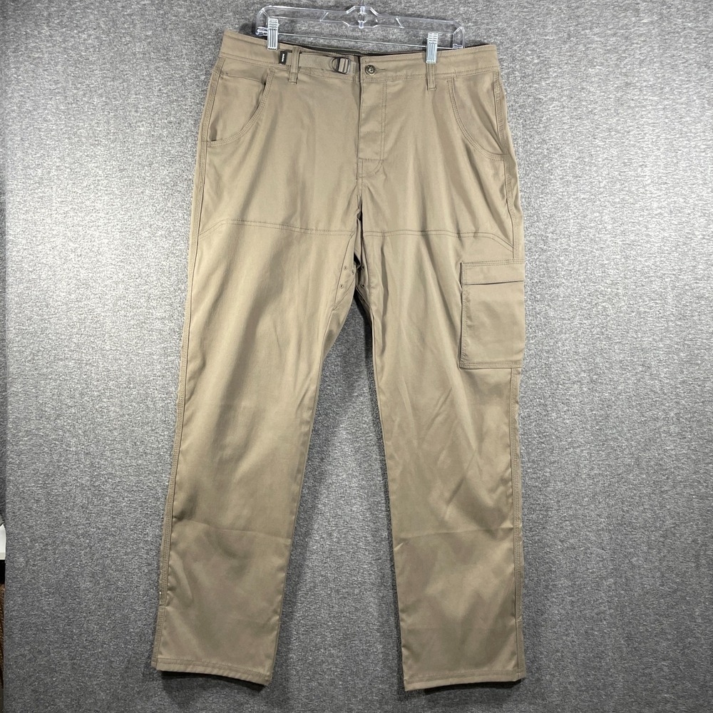 prAna Stretch Zion II Pants Mens 35x32 Brown Hiking Standard Straight Flex